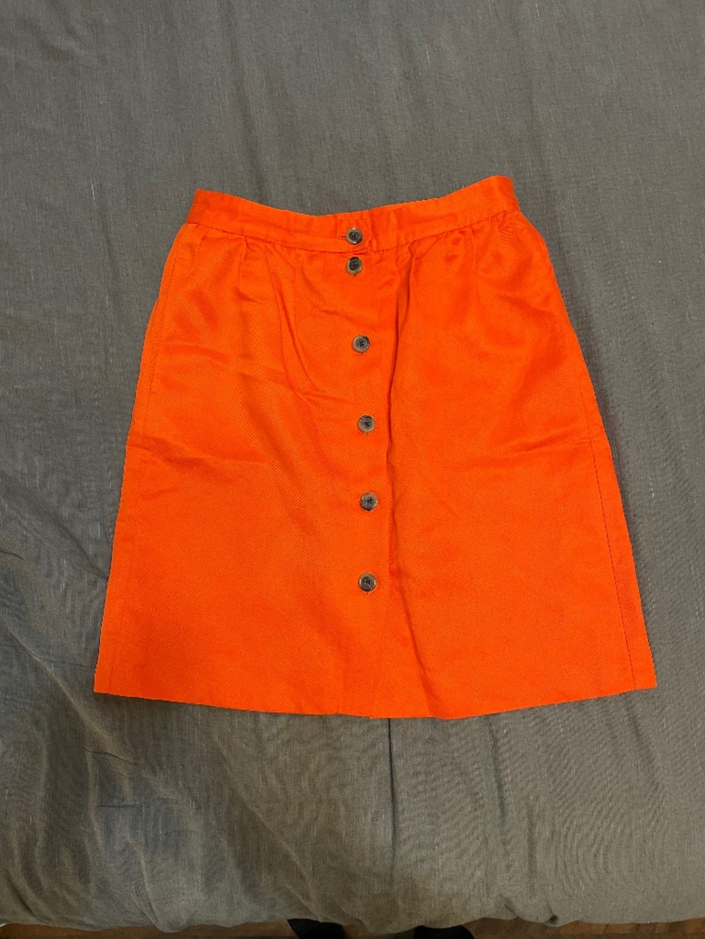 J. Crew Vibrant Orange Button-Down Skirt